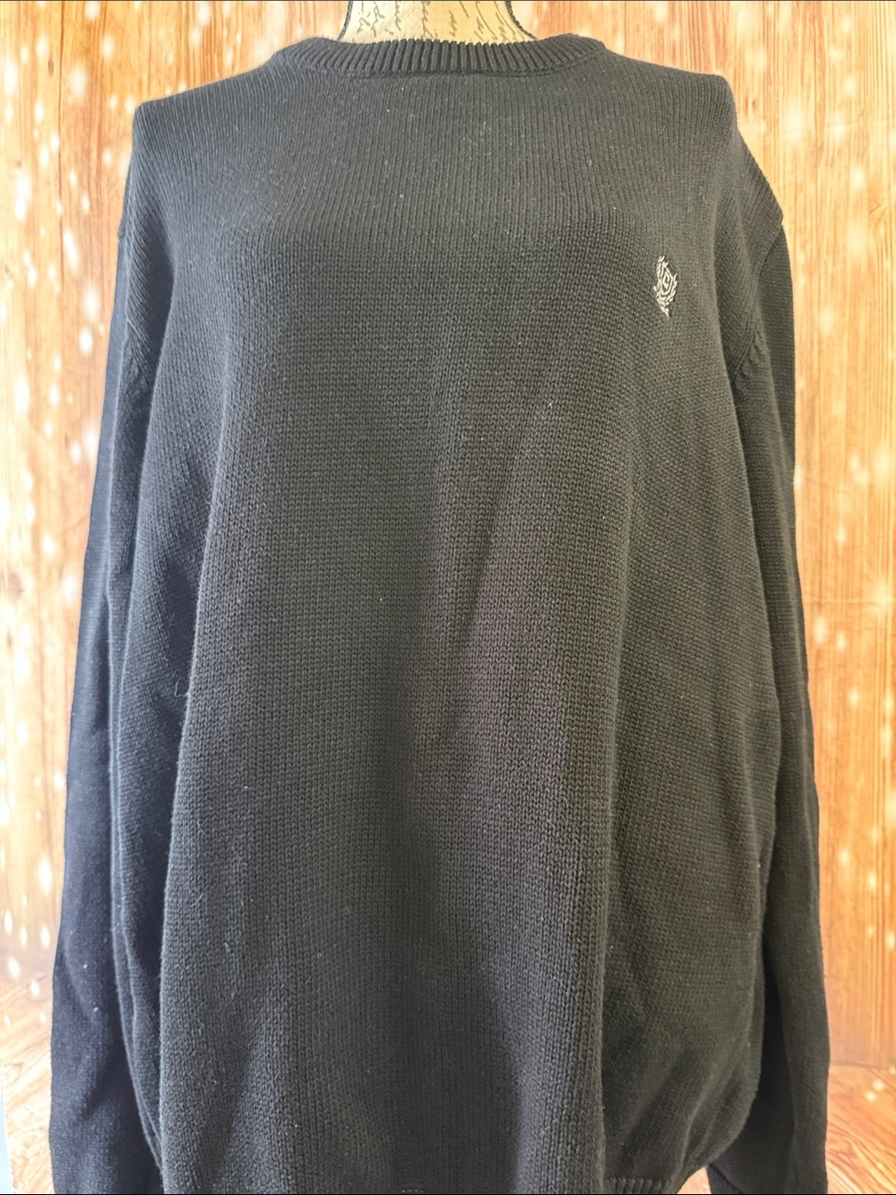Chaps Men's Black Crewneck Knit Pullover